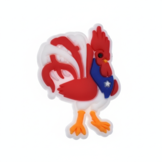 Gallo Boricua Shoe Charm