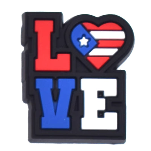 LOVE Boricua Shoe Charm