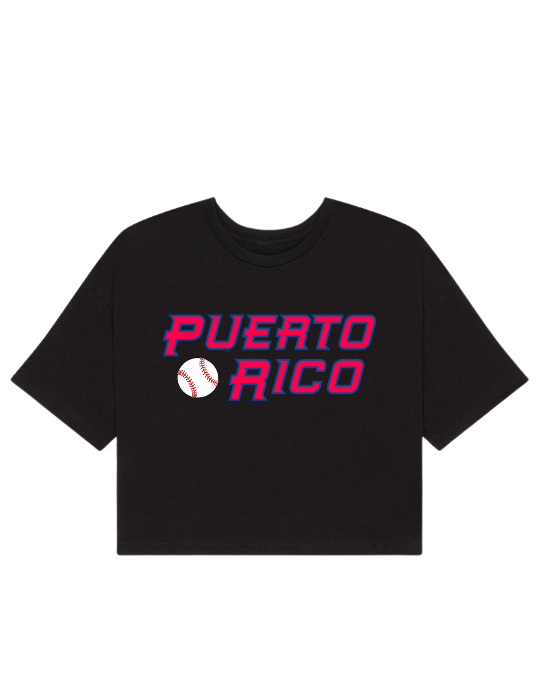 Puerto Rico Baseball - Oversized Crop Tee